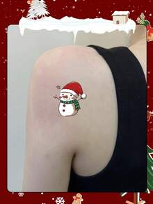 1 miếng dán hình xăm hoạt hình Giáng sinh tạm thời chống thấm nước chống mồ hôi dùng một lần cho nam và nữ dùng cho mặt, cổ, cánh tay, nghệ thuật cơ thể hình xăm giả - Nhiều màu - Xem 3