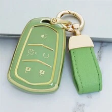 5 键汽车钥匙套 钥匙扣套 TPU 金边钥匙壳 适用于凯迪拉克 适用于 CT4 适用于 CT5 适用于 ATS 适用于 XT6 时尚新潮钥匙包带钥匙扣 适用于女孩 防摔、防尘、精致高端钥匙包适合女性 - 小鑰匙扣 - 查看 15