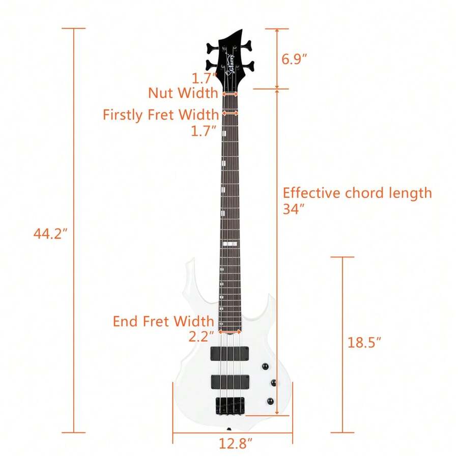 Full Size Glarry 4 String Burning Fire Enclosed HH Pickup Electric