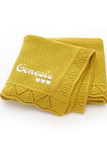 Personalized Embroidery Blanket, Custom Knit Blanket, Blanket With Name,Custom Gifts,Embroidery Gift - Multicolor - View 21