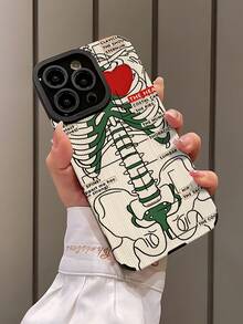 1 Ốp lưng điện thoại chống rơi họa tiết xương bằng da PU tương thích với iPhone/ - Nhiều màu - Xem 3