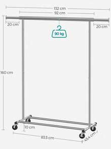SONGMICS Fixed Clothes Drying Racks - مقاس واحد يناسب جميع الفضة - مشاهدة 6