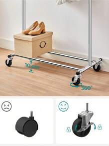 SONGMICS Fixed Clothes Drying Racks - مقاس واحد يناسب جميع الفضة - مشاهدة 2