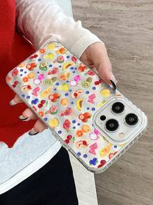 1 个马口铁手机壳 - 水果设计，兼容 iPhone - 黑色 - 查看 3