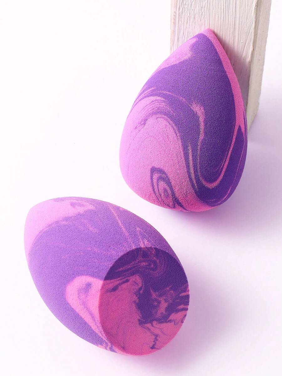 2pcs Makeup Sponges, Suitable For Applying Cream And Powder Cosmetics Such As Concealer And Loose Powder - Multicolor - View 1
