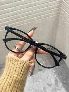 1 件装 女士几何镜框 多色塑料休闲风格经典现代简约风格眼镜 适合办公室阅读 返校装饰 - 無色 - 查看 3