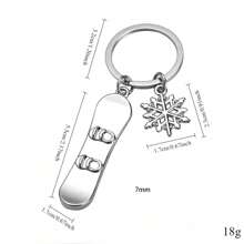 冬季雪上运动滑雪板钥匙扣滑雪板钥匙吊坠雪上运动爱好者礼物、节日装饰礼物、送给朋友、同事、情侣的礼物 - 彩色 - 查看 17