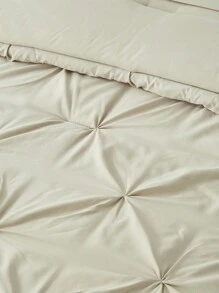 5Pcs/7-Pcs Queen Pinched Pleat Bed Comforter Sets Queen  - Luxurious, Soft, Breathable, Hypoallergenic, And Cooling Summer Bedding For All Seasons With Sheets, Pinched Pleat   Design, And Bed-In-A-Bag Convenience - Easy Care, Machine Washable, And Durable,  Ideal Gift - 卡其色 - 查看 7