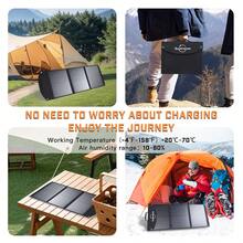 60W 18V Foldable Solar Panel Portable Solar Charger IP65 Waterproof USB-C QC3.0 PD Type-C For Phones Tablets Power Station - Black - View 7