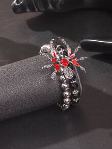 1 chiếc vòng tay hạt cườm hình nhện Gothic cổ điển, phong cách Punk Rock, quà tặng Halloween cho cả nam và nữ - vòng tay nhện - Xem 6