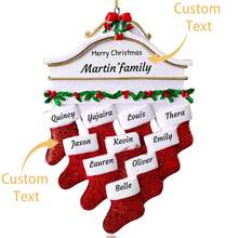 Personalized Christmas Ornaments Family Of 5 - Personalized Family Christmas Ornaments With Names, Polyresin Christmas Stocking Ornaments, Unique Custom Christmas Ornaments 2024