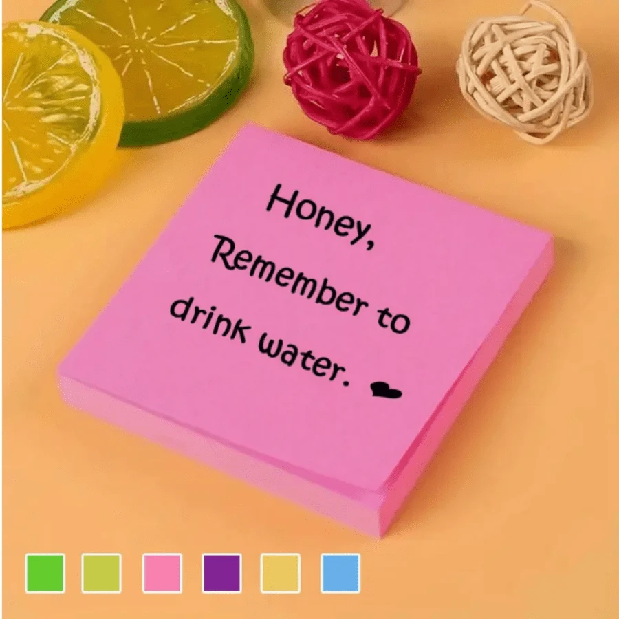 300pcs Vivid Fluorescent Sticky Notes Assorted Colors, Suitable For