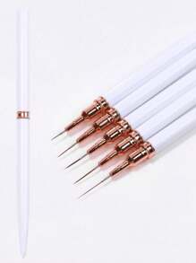 5 Pieces Nail Brush Set Clay Painting Tools Slim Line Stripe Painting UV Gel Painting Nail Design Pen Professional Nail Tools For Home Diy