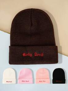 1 chiếc mũ len ấm áp có thể điều chỉnh dành cho cả nam và nữ, mũ chống nắng khi đi chơi ngoài trời/bãi biển, thường ngày phù hợp cho mùa xuân, mùa thu và du lịch, phong cách Y2K dành cho giới trẻ - mũ dệt kim - Xem 8