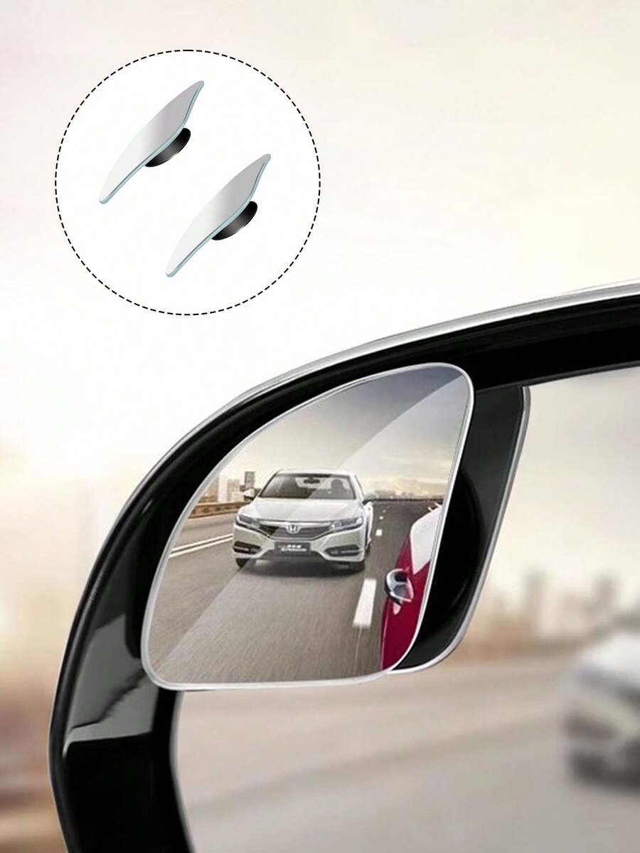 2pcs Frameless Blind Spot Mirrors, Rearview Mirror Auxiliary Convex