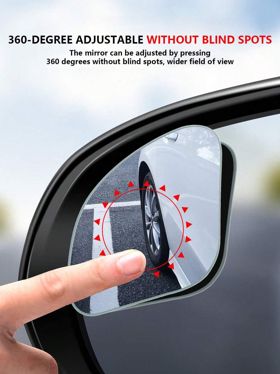 2pcs Frameless Blind Spot Mirrors, Rearview Mirror Auxiliary Convex