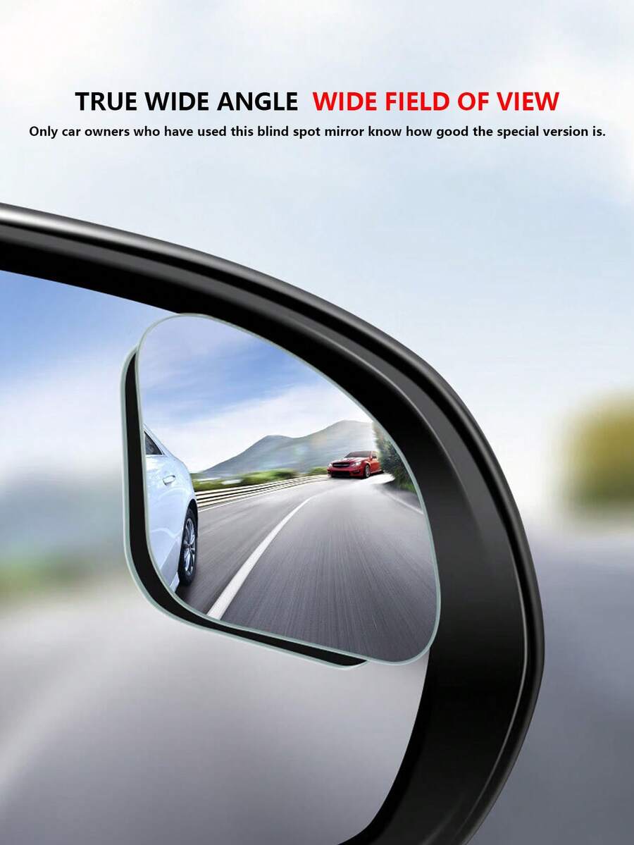2pcs Frameless Blind Spot Mirrors, Rearview Mirror Auxiliary Convex