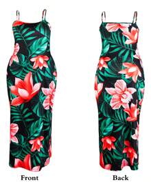 Women's Summer Plus Size Hawaiian Dresses Tie Dye Spaghetti Strap Maxi Dress Beach Boho Casual Sundress - màu đen - Xem 3