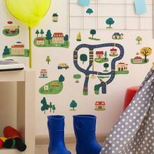 1PC Car City Road Wall Decals Wall Sticker Cartoon Truck Vehicle Wall Sticker Transport Wall Decals Peel And Stick Traffic Wall Decals City Car Wall Sticker For Living Room Bedroom Home Decoration - Nhiều màu - Xem 6