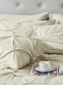 5Pcs/7-Pcs Queen Pinched Pleat Bed Comforter Sets Queen  - Luxurious, Soft, Breathable, Hypoallergenic, And Cooling Summer Bedding For All Seasons With Sheets, Pinched Pleat   Design, And Bed-In-A-Bag Convenience - Easy Care, Machine Washable, And Durable,  Ideal Gift - 卡其色 - 查看 9