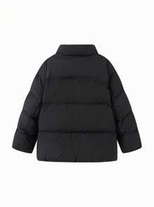 Balabala Boys' & Girls' Down Jacket Winter 2024 Warm Patchwork Outerwear - Black - View 5
