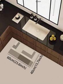 超细纤维厨房地垫，吸水吸油，防滑，快干，可洗，简约奢华风格，适用于浴室、淋浴房