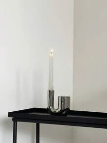 Luxury Silver Ceramic Candle Holder Decor, Ins Style Candlelight Dinner Props Candle Stand Home Tabletop Decoration