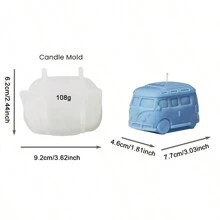 Silicone Candle Mold Set, Creative Bus Shape Wax Mold For DIY Plaster Craft Candle Making Kit - White Silicone Mold - View 2