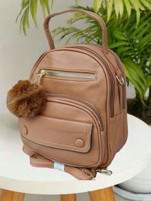 Women's Three-Way Bag, Versatile Bag, Shoulder Crossbody Bag, Practical Backpack - 棕色 - 查看 2