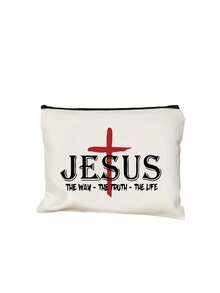 Túi đựng mỹ phẩm chủ đề Chúa Jesus dung tích lớn, họa tiết chữ thập đỏ và khung chữ thập đỏ, túi đựng mỹ phẩm cho nữ, túi đựng, túi đựng mỹ phẩm in chữ "JESUS", túi đựng mỹ phẩm trong ký túc xá đại học, túi đựng đồ du lịch cho nam, túi đựng đồ giặt đơn giản, túi trang trí hoạt động thể thao, quà tặng mừng ngày tựu trường của giáo viên, quà tặng chị em gái, quà tặng tốt nhất của mẹ, quà tặng sinh nhật túi đựng đồ trang điểm túi đựng đồ trang điểm hộp đựng đồ trang điểm hộp đựng đồ trang điểm hộp đựng đồ trang điểm - Nhiều màu - Xem 12