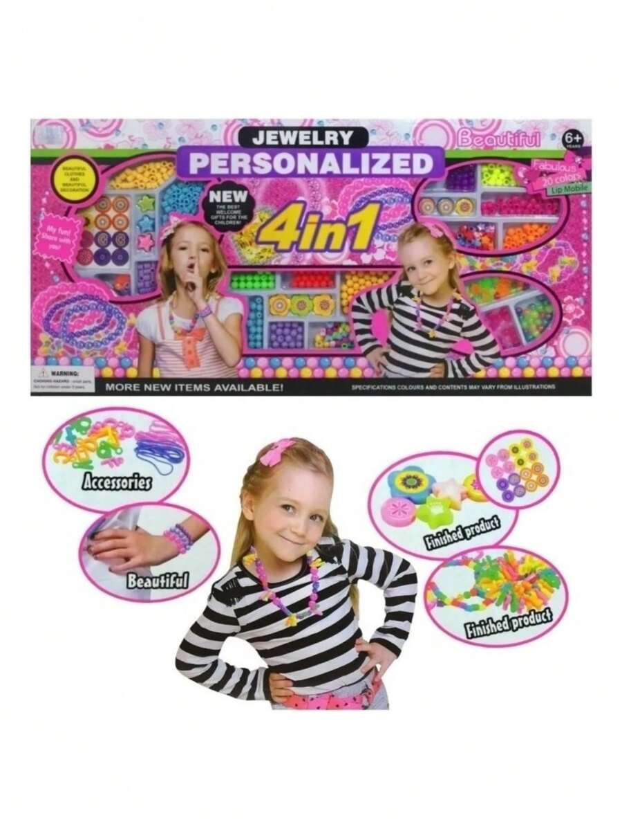 4 In 1 Bracelet Set Toy Creator Rings Necklaces - 彩色 - 查看 1