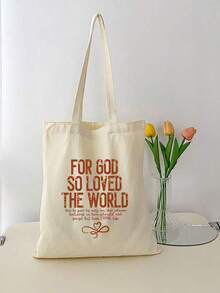 Túi Tote in chữ Chúa Jesus "Jesus Loves You" Christian dùng để mua sắm, cặp đi học, xách tay, có thể gấp lại, sức chứa lớn, dành cho nữ sinh viên đại học, cao đẳng, trung học cơ sở, trung học phổ thông, ngoài trời, du lịch, đi chơi, công việc, kinh doanh, đi làm, ngày lễ, quà tặng Giáng sinh tuyệt vời nhất cho phụ nữ Túi Giáng sinh hợp thời trang (nhiều mẫu mã) Valentine - Màu be - Xem 10