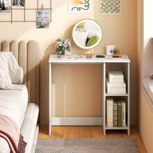 31.5'' Small Computer Desk Home Office Study Writing Desk With 2 Compartments - White - View 4