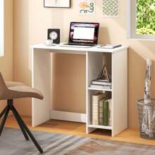 31.5'' Small Computer Desk Home Office Study Writing Desk With 2 Compartments - White - View 2