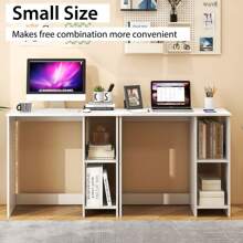 31.5'' Small Computer Desk Home Office Study Writing Desk With 2 Compartments - White - View 5