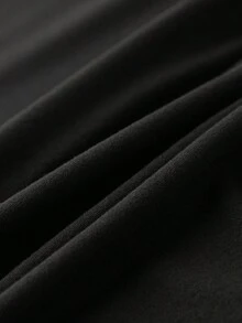 T-shirt à capuche à manches longues et imprimé œil et lune pour femmes, style casual, automne - Noir - Voir 4