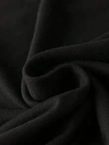 T-shirt à capuche à manches longues et imprimé œil et lune pour femmes, style casual, automne - Noir - Voir 5