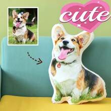 个性化定制宠物枕头和宠物玩具 - 毛绒布艺靠垫，印有您家狗狗或猫咪的照片，是送给男朋友或女朋友的完美生日礼物，双面定制。父亲节、母亲节、万圣节、圣诞节、平安夜、情人节、白色情人节 - 彩色 - 查看 11