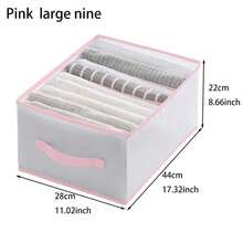 1 件装织物收纳盒收纳袋，抽屉式衣服、内衣、袜子、壁橱收纳袋，可折叠，多隔层，适用于卧室、宿舍、家庭使用抽屉式衣柜收纳袋壁橱收纳袋绗缝袋床下收纳盒隔断衣服垃圾袋内衣衣服适合开学季使用，可折叠 6/7/11 格，打包必需品，衣服收纳盖抽屉/衣柜收纳袋/壁橱收纳/绗缝袋床下收纳盒/隔断衣服垃圾袋衣服适用于家庭卧室/开学季/宿舍/内衣/打包必需品/衣服收纳盖 - 粉色 - 查看 14