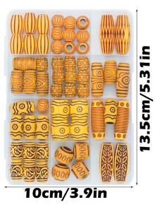 CECILLIA WIG 58pcs Wooden Beads, Suitable For Braids, Dreadlocks, Various Shapes, Unisex, Style 3 - Multicolor - View 5