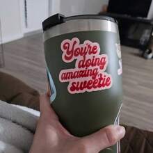 3 英寸你做得很棒，甜心复古防水贴纸，俏皮乙烯基贴花，适用于 iPad、Kindle、水瓶、书籍、笔记本电脑、笔记本、日记本、活页夹、书桌、学习空间、宿舍装饰 - 非常适合大学生 - 彩色 - 查看 3