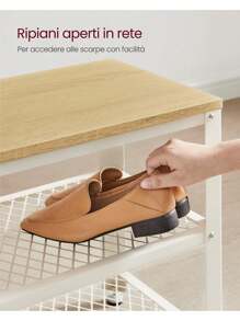 VASAGLE Shoe Changing Stool - Beige - View 3