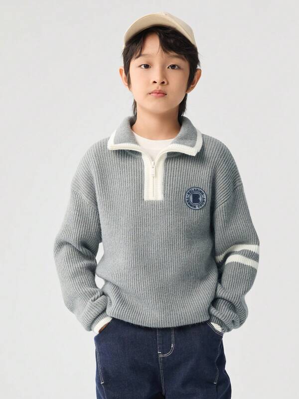 Balabala Boys' & Girls' Striped High-Neck Sweater Fall/Winter 2024 Layering Piece