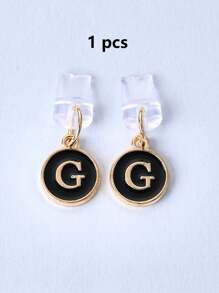 1pc White Electroplated Dust Plug Pendant With 26 English Alphabet On Both Sides, Compatible With Type C