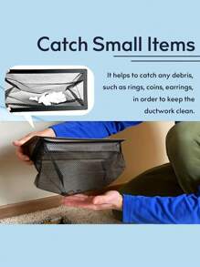 4 件装地板通风口盖过滤网，通风口屏幕网罩捕集器过滤罩适用于家庭 - 黑色 - 查看 5