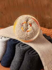 3 Pairs Men's Winter Hiking Socks, Soft & Comfortable, Suitable For Cold Weather, Random Assortment