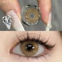 AMARA 1 Pair Natural Light-Colored Lenses Colored Contact Lenses, Brown/Gray Lense Yearly Use