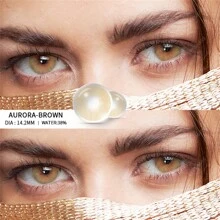 AMARA 1 Pair Natural Light-Colored Lenses Colored Contact Lenses, Brown/Gray Lense Yearly Use