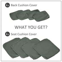Outsunny  Replacement Cushion Cover Garden Rattan Patio Furniture Seat Cover Polyester Outdoor - No Cushion Included - Dark Grey - View 3
