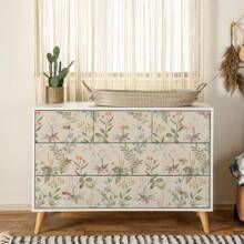 1pc 3m/10m Retro Floral Peel And Stick Wallpaper, Yellow Floral Design, 44cm Wide, Removable Vinyl Self-Adhesive Wallpaper Convenient For Home Decoration